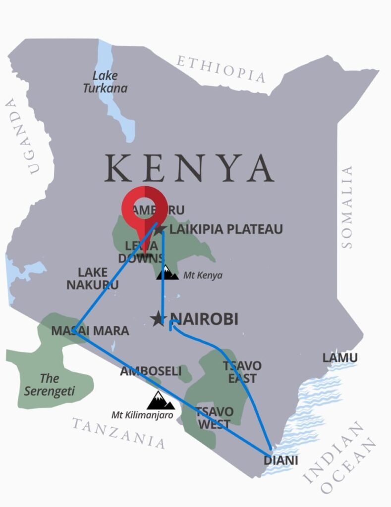 Route map for loisaba conservancy