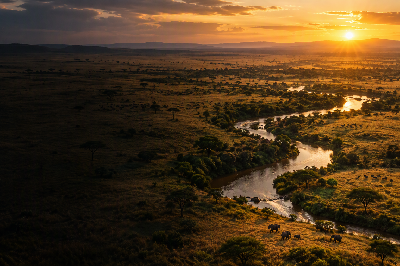 Explore Kenya 1 Maasai Mara landscape at golden hour